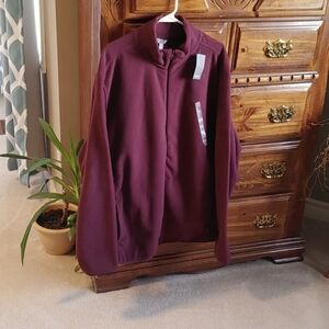 NWT Men's 2X Burgundy Full Zip Fleece Jacket